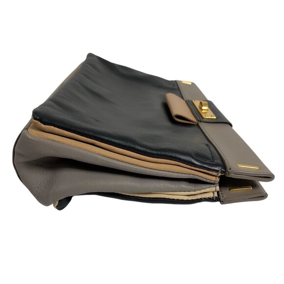 Marc By Marc Jacobs Lady Rei Colorblock Lamb Leather Accordion Clutch Dividers - Picture 7 of 15